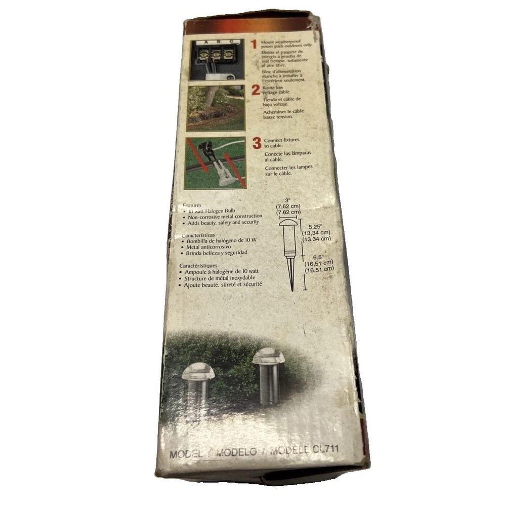 MALIBU 10W Low Voltage Outdoor MUSHROOM Walk Light Metal Glass Top CL711 - Picture 2 of 2